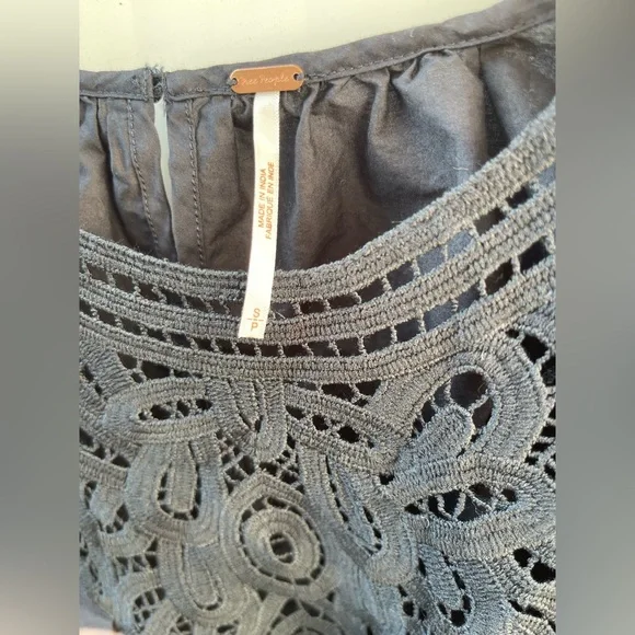 Free People Bardot Blouse 
Black Puff Sleeve - Picture 7 of 9